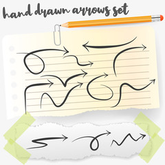 Poster - Hand drawn arrows. Vector hand drawn arrows set isolated on white. EPS 10