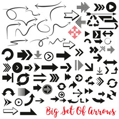 Poster - Arrows vector collection with elegant style and black color. arow icons set