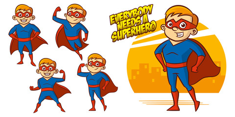 Wall Mural - Superhero character Superheroes Set Vector illustration design