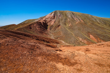 view of the northern slope of the mountain big bogdo in the direction to the lake baskunchak. you ca