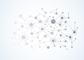 Aufkleber - Network concept. Connected lines and dots. Vector 