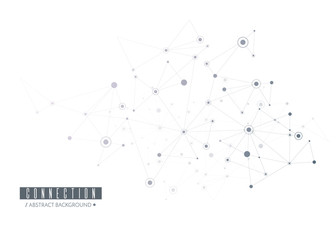 Aufkleber - Network concept. Connected lines and dots. Vector 