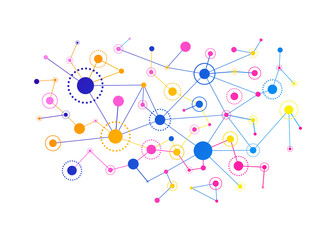 Aufkleber - Network concept. Connected lines and dots. Vector 