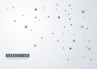 Aufkleber - Network concept. Connected lines and dots. Vector 