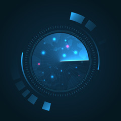 Aufkleber - Radar screen. Sonar search. Vector HUD 