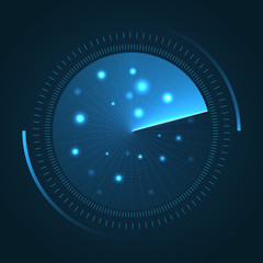 Aufkleber - Radar screen. Sonar search. Vector HUD 