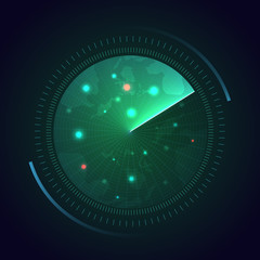Aufkleber - Radar screen. Sonar search. Vector HUD 