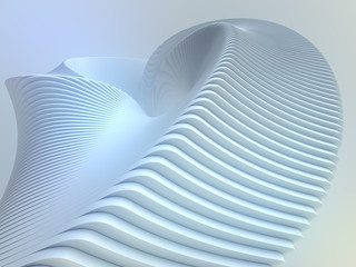 Aufkleber - White stripe pattern futuristic background. 3d render illustration