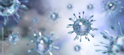 Fotomural Virus closeup, microorganism, a microscopic organism, especially a bacterium, vi