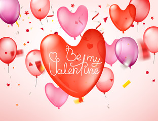 Poster - Be my Valentine. Happy valentines day greeting card