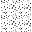 © YuliaShlyahova - Seamless background with different types of bacterias on white background. Simple black bacterias pattern for your design. Vector illustration