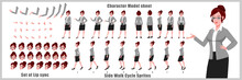 Character Model Sheet With Walk Cycle Animation Sprites And Lip Syncing 