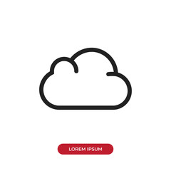 Fototapete - Outline Cloud icon vector isolated on white background. Modern, linear vector sign for mobile app and web design.