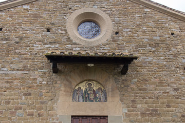 Wall Mural - Mosaic above the entrance of Saint Leonardo in Arcetri Church. Florence, Italy.