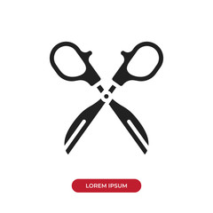 Fototapete - Filled Scissors icon vector isolated on white background. Modern symbol in trendy flat style for mobile app and web design.