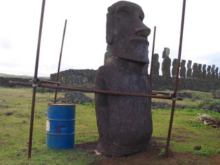 Moais of Eastern Island. RApa Nui. Isla de Pascua. Chile