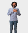 © Asier - Handsome business african american man doing a romantic gesture, in love with someone or showing affection for some friend