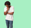 © Asier - Handsome african american doubting and confused, thinking of an idea or worried about something