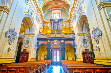 Wall Mural - The prayer hall with small pipe organ, Church at Skalka, Krakow, Poland