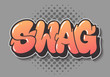 Swag Label Sign Logo Hand Drawn Lettering Type Design Graffiti Throw Up Style Vector Graphic