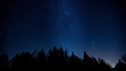 night sky over rural landscape.