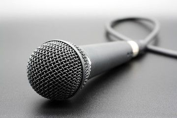 microphone on black dark background