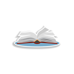 Poster - open book flat sticker icon. Elements of Book in color icons. Simple icon for websites, web design, mobile app, info graphics