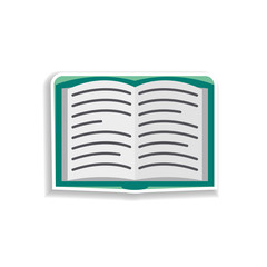 Poster - open book flat sticker icon. Elements of Book in color icons. Simple icon for websites, web design, mobile app, info graphics
