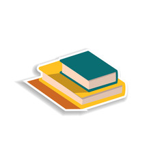 Aufkleber - books flat sticker icon. Elements of Book in color icons. Simple icon for websites, web design, mobile app, info graphics