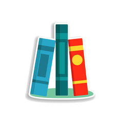 Aufkleber - books flat sticker icon. Elements of Book in color icons. Simple icon for websites, web design, mobile app, info graphics