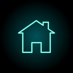 Aufkleber - house icon. Elements of Bulding Landmarks in neon style icons. Simple icon for websites, web design, mobile app, info graphics