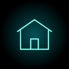 Aufkleber - house icon. Elements of Bulding Landmarks in neon style icons. Simple icon for websites, web design, mobile app, info graphics