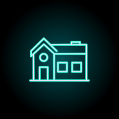 Aufkleber - house icon. Elements of Bulding Landmarks in neon style icons. Simple icon for websites, web design, mobile app, info graphics