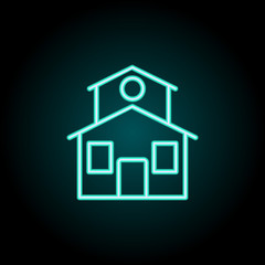 Aufkleber - house icon. Elements of Bulding Landmarks in neon style icons. Simple icon for websites, web design, mobile app, info graphics