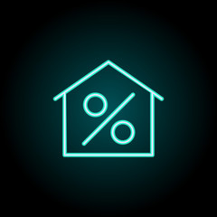 Aufkleber - house icon. Elements of Bulding Landmarks in neon style icons. Simple icon for websites, web design, mobile app, info graphics