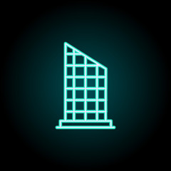 Poster - university icon. Elements of Bulding Landmarks in neon style icons. Simple icon for websites, web design, mobile app, info graphics