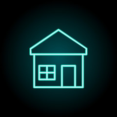 Aufkleber - house icon. Elements of Bulding Landmarks in neon style icons. Simple icon for websites, web design, mobile app, info graphics