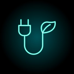 Aufkleber - Eco-friendly electricity outline icon. Elements of Ecology in neon style icons. Simple icon for websites, web design, mobile app, info graphics