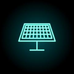 Aufkleber - Solar panel outline icon. Elements of Ecology in neon style icons. Simple icon for websites, web design, mobile app, info graphics