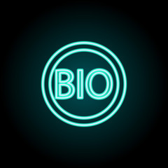 Aufkleber - BIO outline icon. Elements of Ecology in neon style icons. Simple icon for websites, web design, mobile app, info graphics