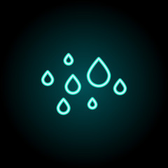 Aufkleber - Water drops outline icon. Elements of Ecology in neon style icons. Simple icon for websites, web design, mobile app, info graphics