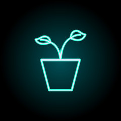 Aufkleber - Sprout outline icon. Elements of Ecology in neon style icons. Simple icon for websites, web design, mobile app, info graphics