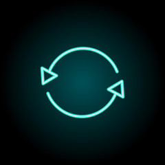 Poster - Refresh outline icon. Elements of Ecology in neon style icons. Simple icon for websites, web design, mobile app, info graphics