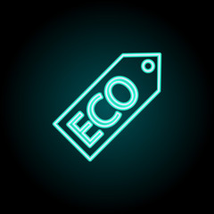 Aufkleber - ECO tag outline icon. Elements of Ecology in neon style icons. Simple icon for websites, web design, mobile app, info graphics