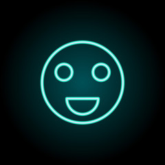 Poster - Happy sign icon. Elements of Image in neon style icons. Simple icon for websites, web design, mobile app, info graphics