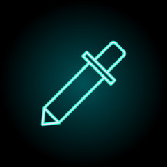 Poster - Pipette sign icon. Elements of Image in neon style icons. Simple icon for websites, web design, mobile app, info graphics
