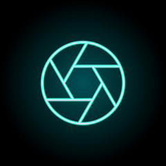 Aufkleber - Lens sign icon. Elements of Image in neon style icons. Simple icon for websites, web design, mobile app, info graphics