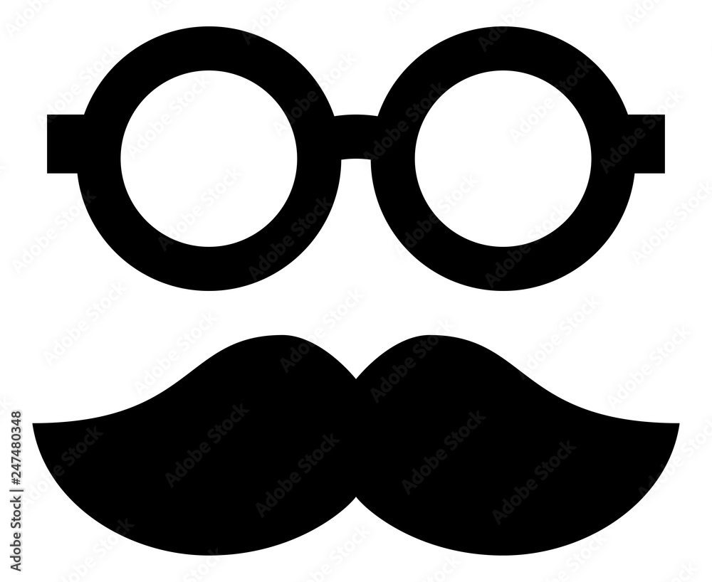 Mustache Glasses Vector Icon - obrazy, fototapety, plakaty 