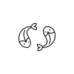 Poster - Chinese, fish icon. Simple thin line, outline vector of China icons for UI and UX, website or mobile application