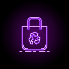 Poster - eco bag outline icon. Elements of Ecology in neon style icons. Simple icon for websites, web design, mobile app, info graphics